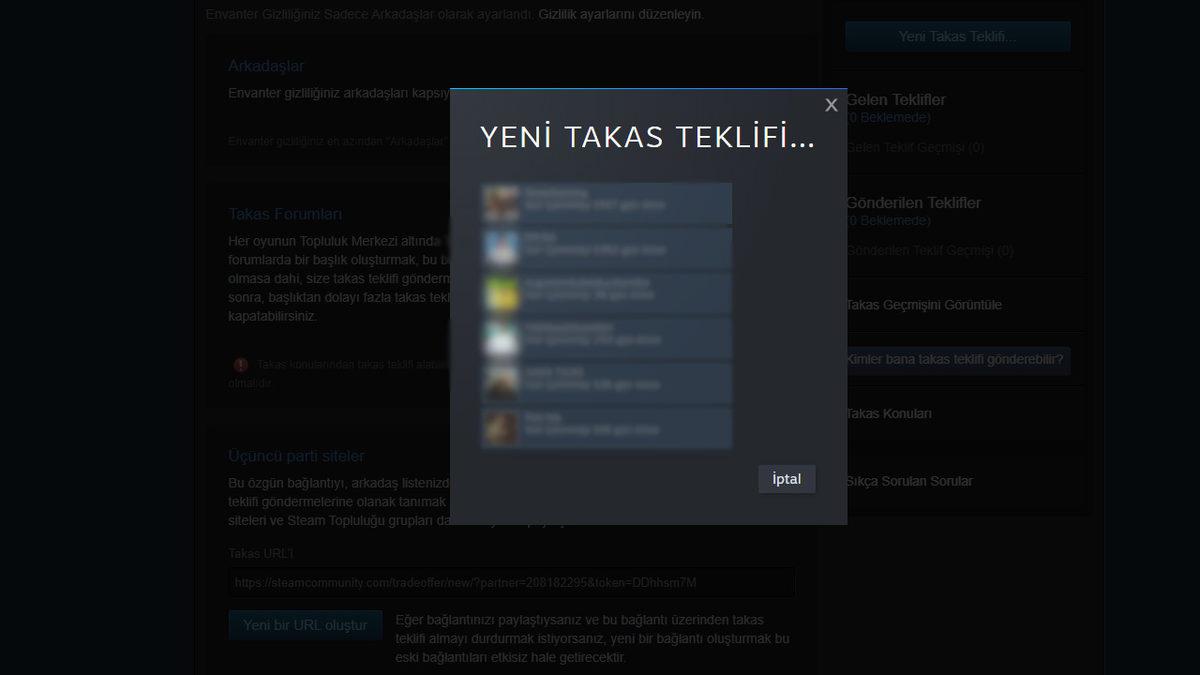 Steam’de Oyun İçi Eşya Takası Yapmanızı Sağlayan ’Trade URL’ Nasıl Kullanılır?