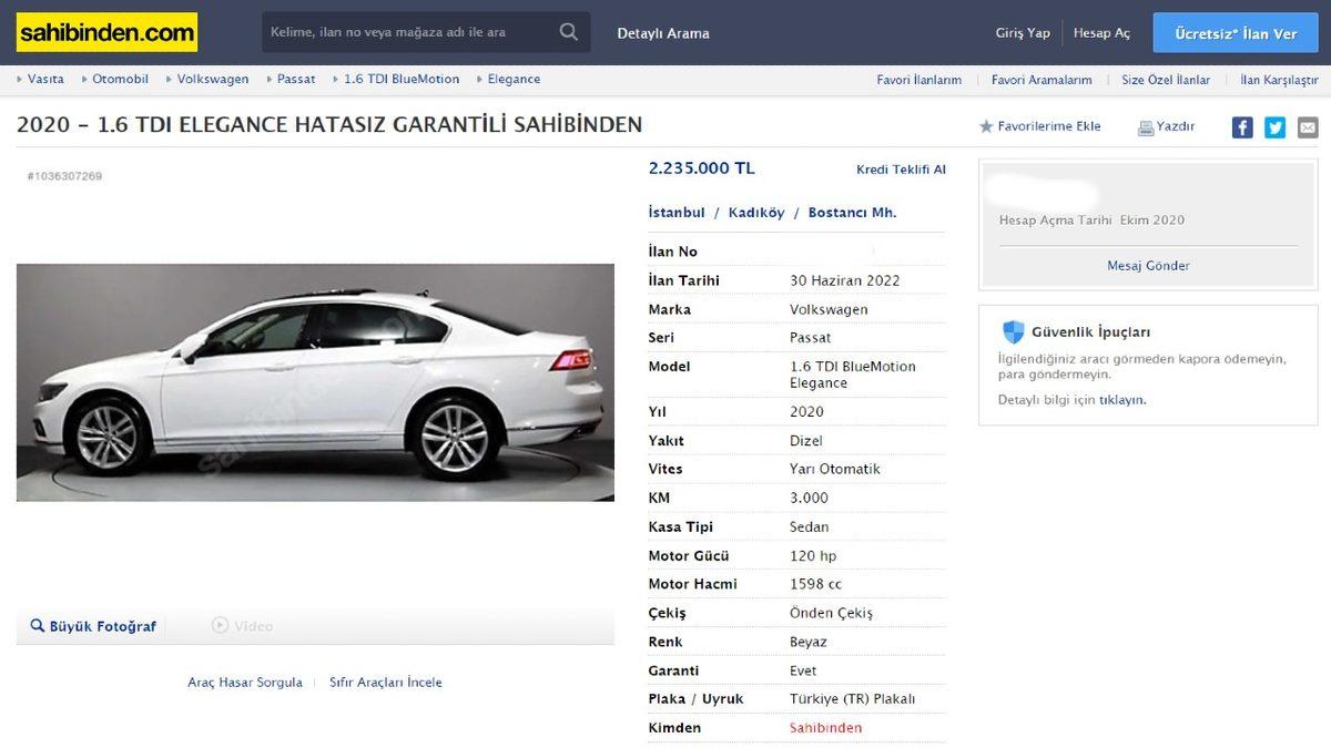 Sıfır Fiyatı 872.000 TL Olan Otomobilin İkinci El Fiyatını ’Kasıtlı’ Arttıran Bir Çete Olduğu İddia Edildi