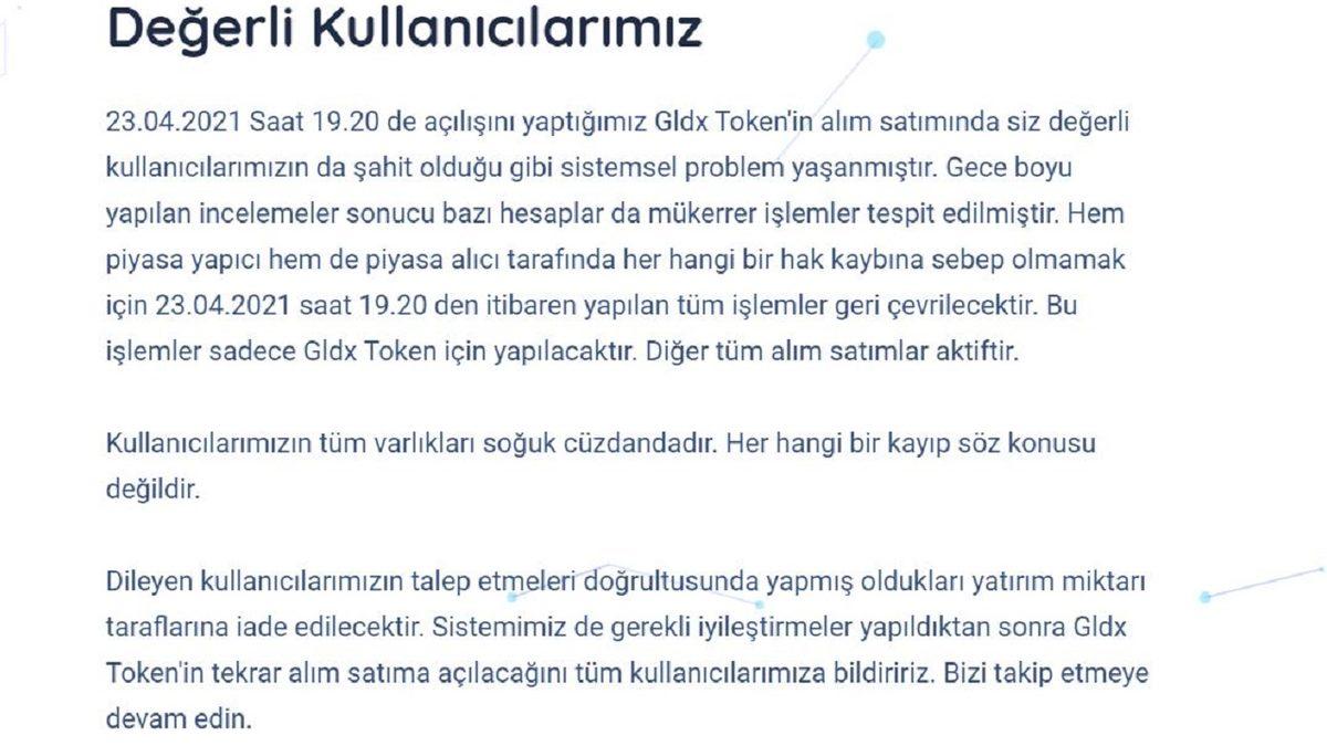 Yerli Kripto Borsası GoldexCoin’e de Erişim Problemleri Yaşandığı İddia Edildi: Şirketten Açıklama Geldi