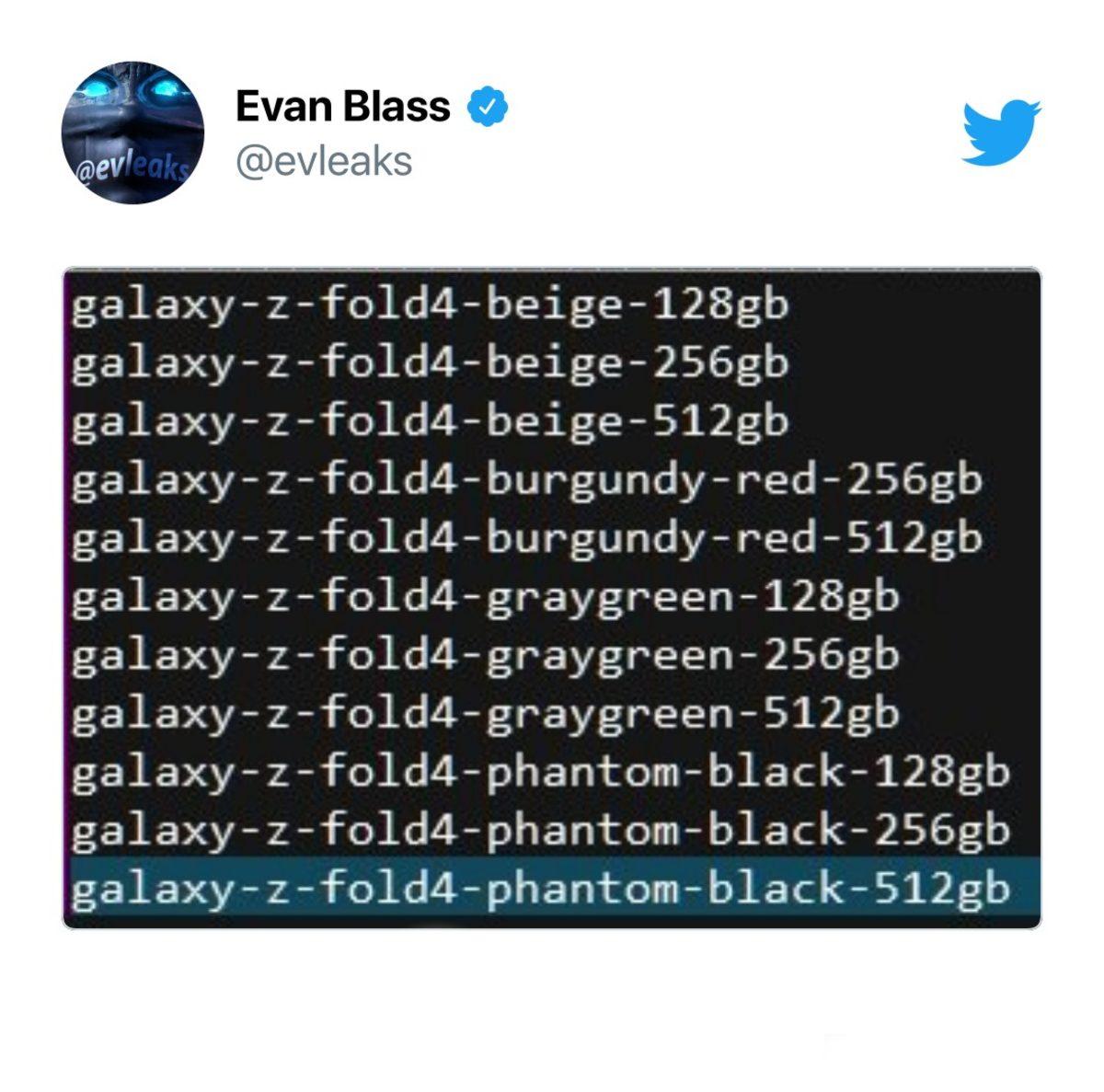 Samsung’un Yeni Katlanabilir Telefonu Galaxy Z Fold 4’ün Renk ve Depolama Seçenekleri Ortaya Çıktı