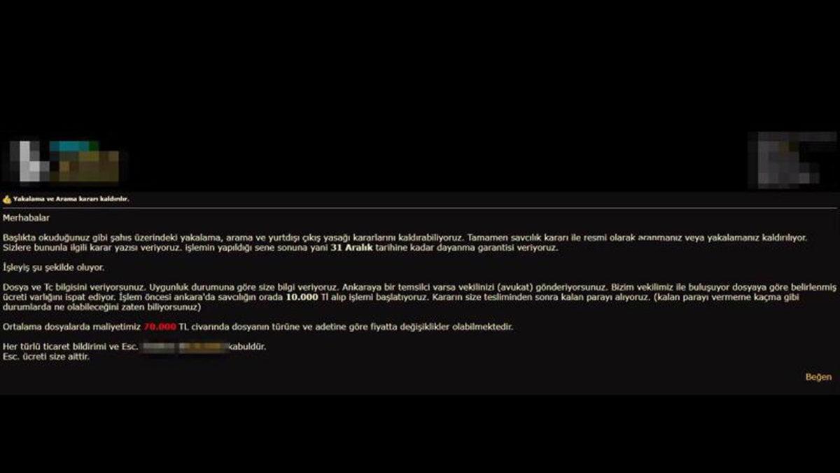 Türk Hacker Sitesinde Beyin Yakan İlan: 10 Bin Peşin, 70 Bine Yakalama, Arama ve Yurt Dışı Çıkış Yasağı Kaldırılır