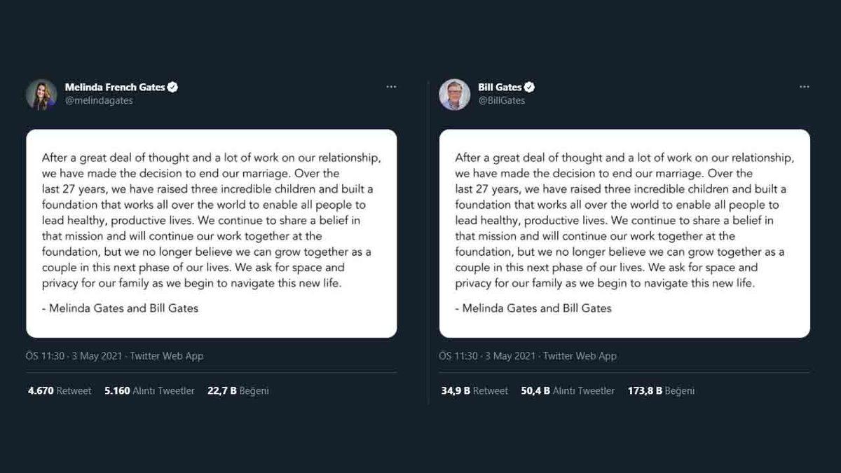 Bill ve Melinda Gates Çifti, 27 Yıllık Evliliklerini Sonlandıracaklarını Açıkladı