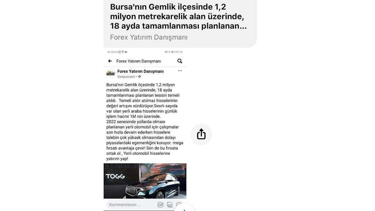 Almanya’da Dolandırıcıların Yeni Yöntemi: Gurbetçilere TOGG Hissesi Satıyorlar