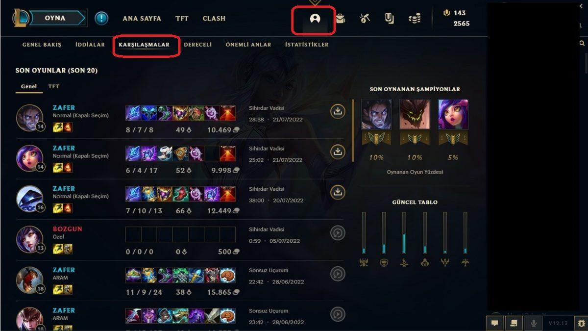 LoL Maç Geçmişi Nasıl İzlenir?