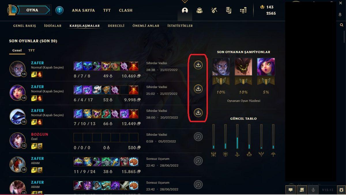 LoL Maç Geçmişi Nasıl İzlenir?