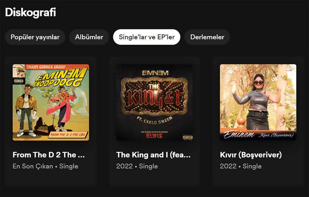 Eminem’in Spotify Hesabına Türkçe Şarkı Eklendi: Kıvır (Boşveriver)