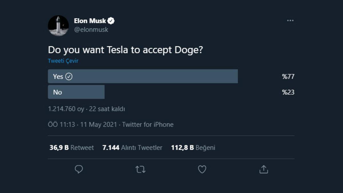 Elon Musk’ın Dogecoin’i Tekrar Ön Plana Çıkardığı Anket: Doge ile Tesla Satın Almak İster misiniz?