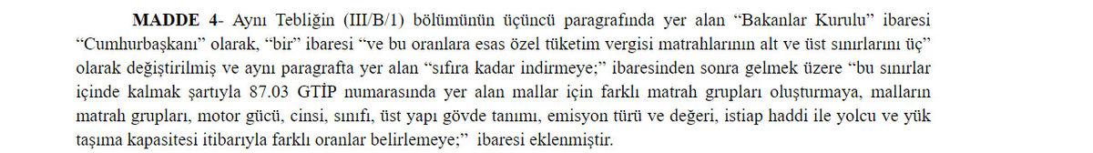 Cumhurbaşkanı’na Otomobiller İçin ’ÖTV Değiştirme Yetkisi’ Tebliğe Eklendi: Sadece Oran Değil, Tüm ÖTV Sistemi Değiştirilebilecek