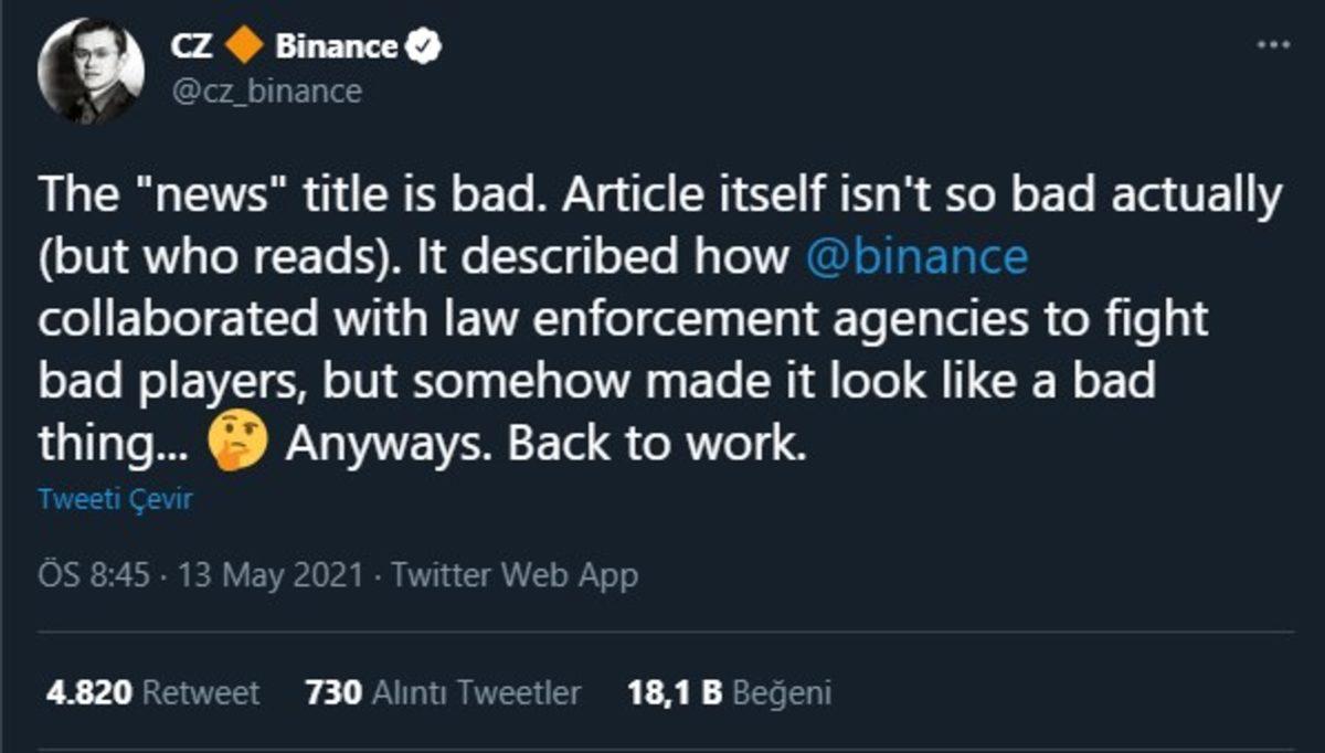 ABD Adalet Bakanlığı, Binance ile Kara Para Aklamaya Karşı İş Birliği Yapıyor
