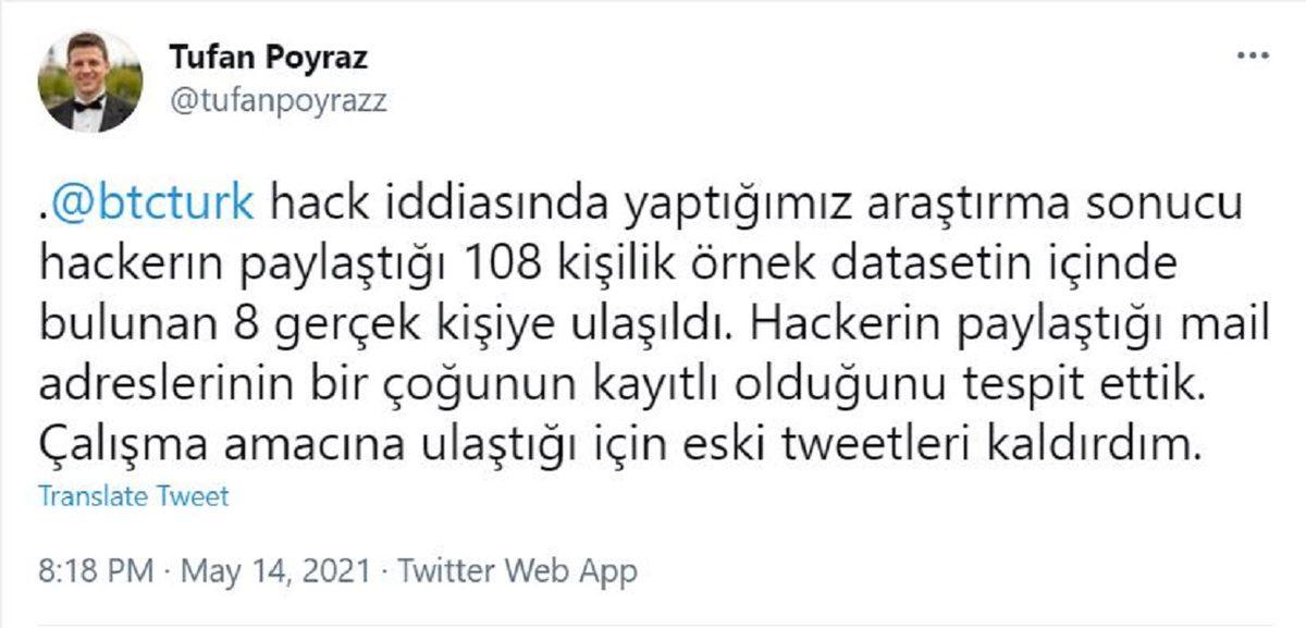 BtcTurk’un Reddettiği Hacklenme İddialarına İlişkin Sıcak Gelişme: Hacklenen Hesapların Sahiplerine Ulaşıldı