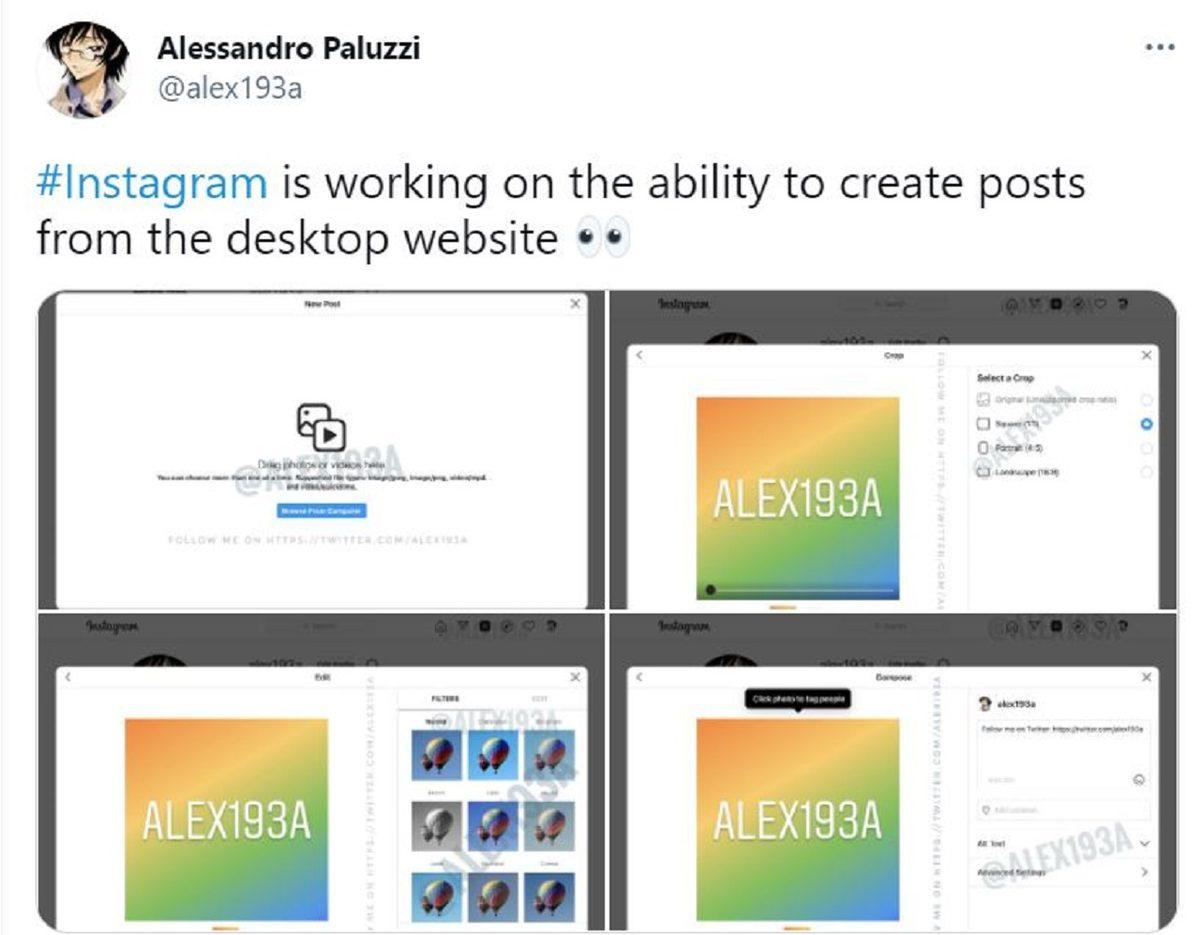 Instagram’da Masaüstü Tarayıcıdan Paylaşım Yapma Özelliği Test Ediliyor
