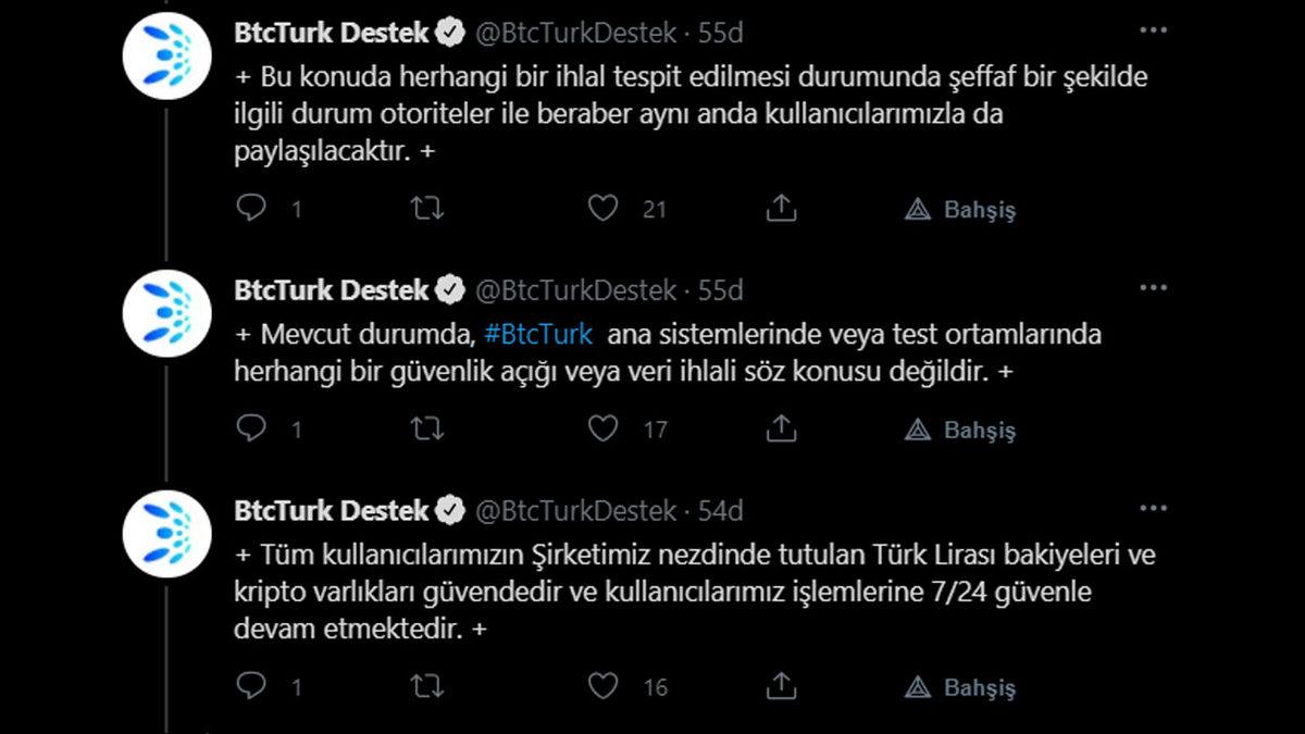 BtcTurk’un Hacklenme İddialarına İlişkin Yeni Açıklama Geldi, Hackerlar Paylaşımı Sildi