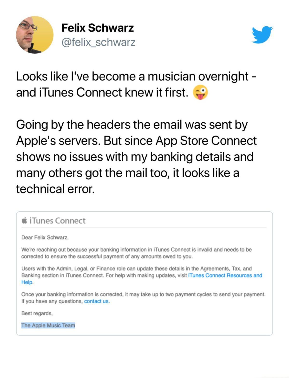 Apple, iTunes Connect Kullanıcılarına Banka Bilgileri ile İlgili ’Yanlışlıkla’ E-Posta Gönderdi