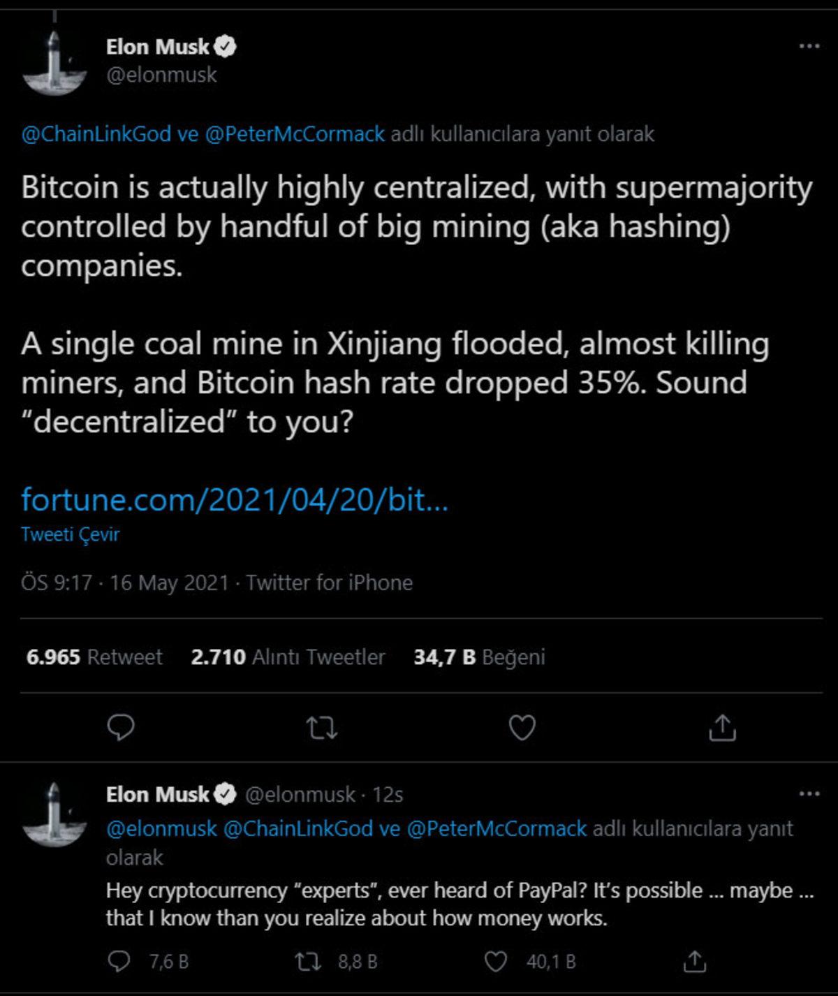 Elon Musk, Bitcoin Hakkındaki ’Bir Öyle Bir Böyle’ Açıklamalarına Devam Ediyor