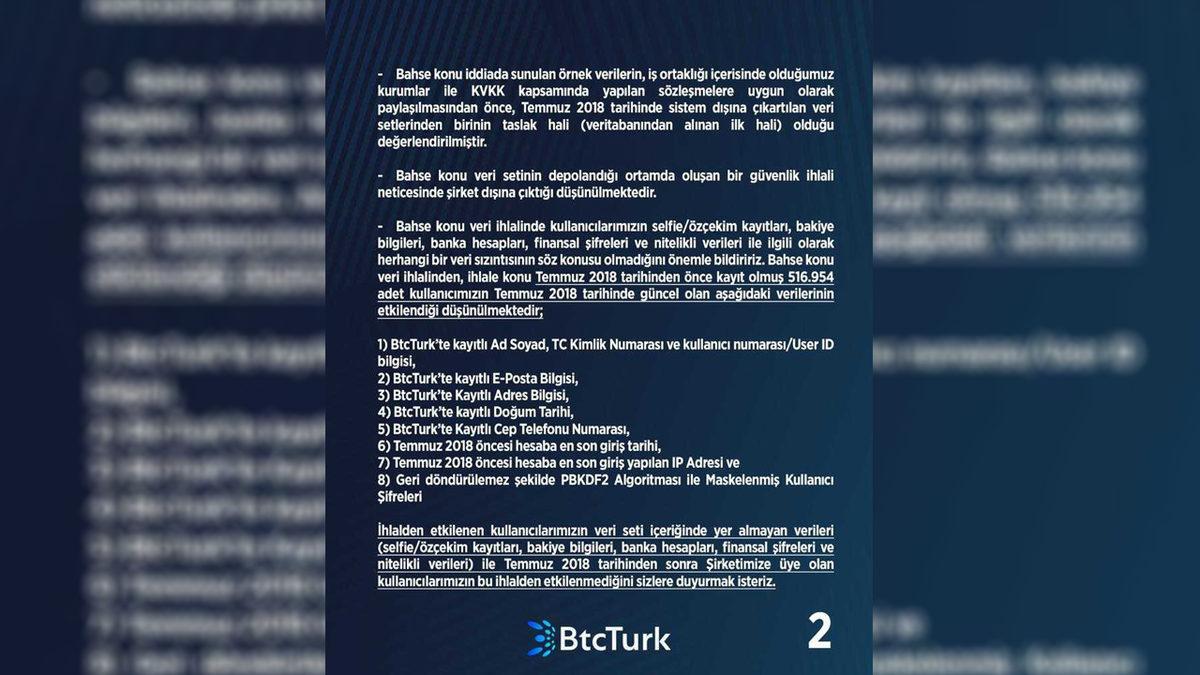 BtcTurk, 2018’de 516 Bin Kişinin Verilerinin Sızdırıldığını Kabul Etti ve Kullanıcılarını Uyardı