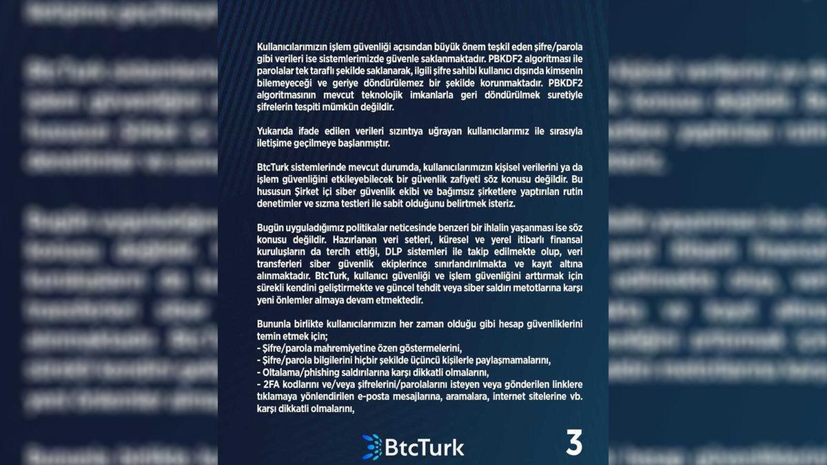 BtcTurk, 2018’de 516 Bin Kişinin Verilerinin Sızdırıldığını Kabul Etti ve Kullanıcılarını Uyardı