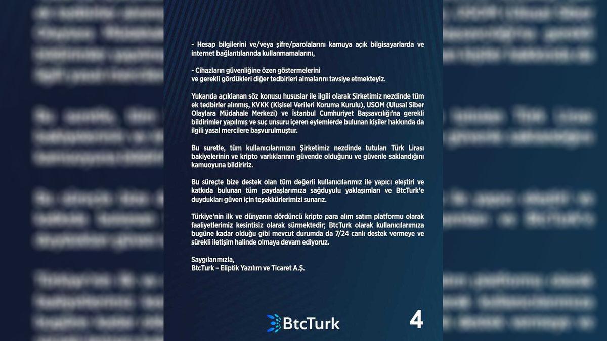 BtcTurk, 2018’de 516 Bin Kişinin Verilerinin Sızdırıldığını Kabul Etti ve Kullanıcılarını Uyardı