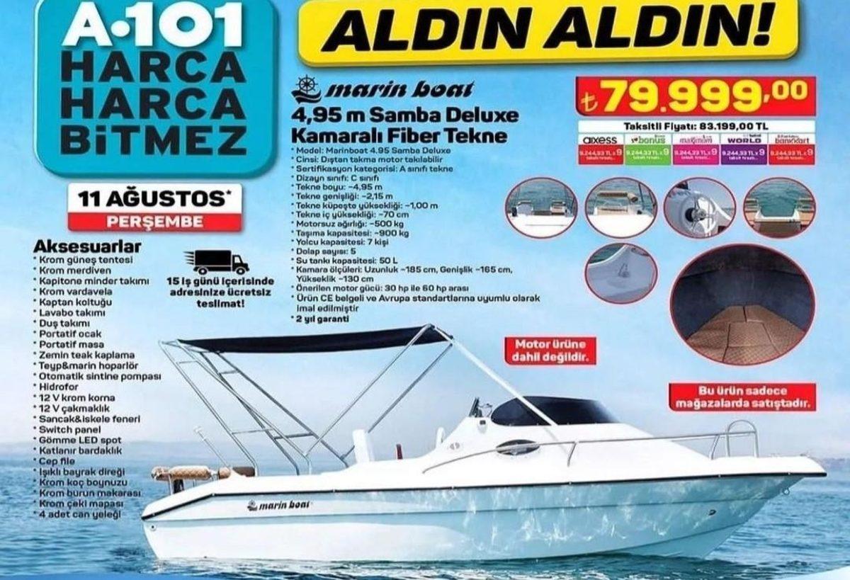 A101’in 80 Bin TL’lik Tekne Satması Sosyal Medyada Gündem Oldu (Tekne Var Ama Gitmiyor...)
