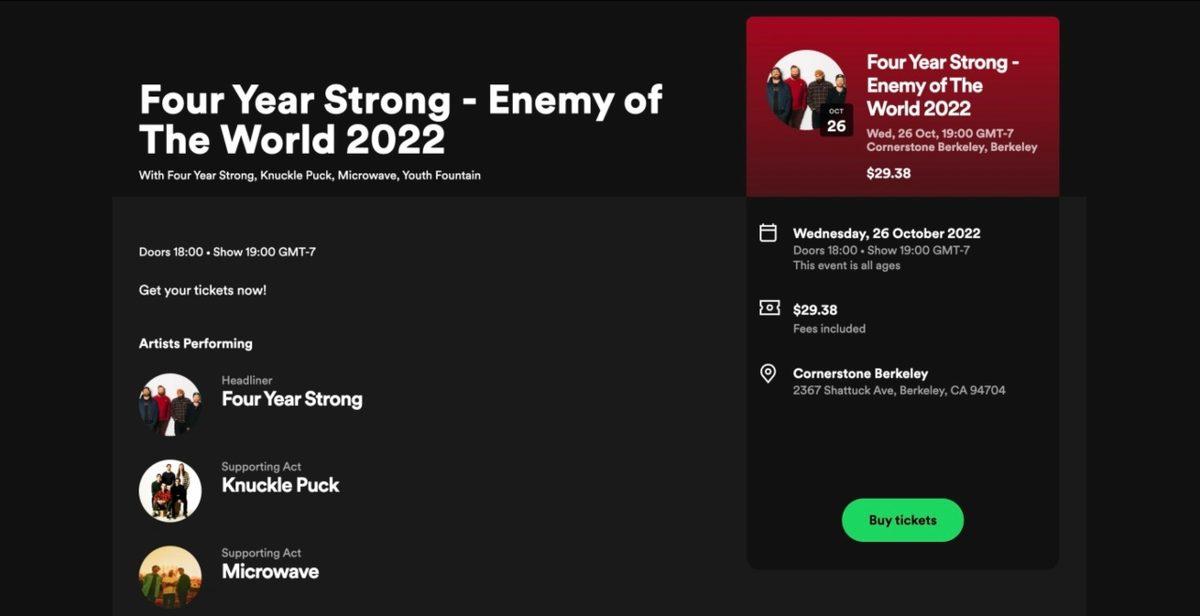 Şimdi Passo Düşünsün: Spotify Doğrudan Konser Bileti Satmaya Başladı