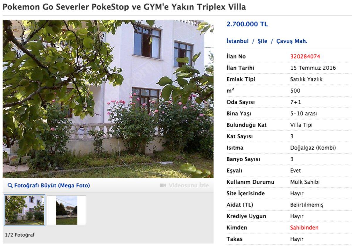 Sahibinden.com’da Pokemon GO’lu İlanlar!