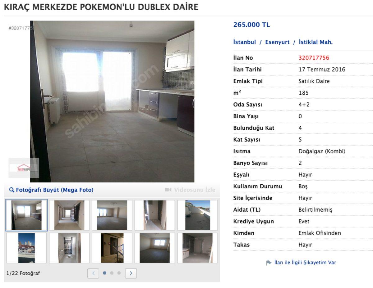 Sahibinden.com’da Pokemon GO’lu İlanlar!