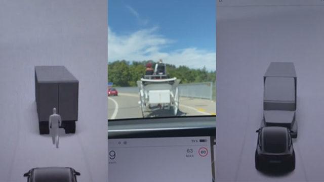 At Arabasını Algılayamayan Tesla Yapay Zekası, Arabayı Şekilden Şekle Soktu [Video]