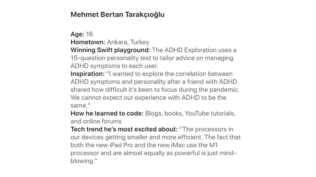 16 Yaşındaki Türk Öğrenci, Apple’ın Geliştirici Yarışmasının Kazananlarından Biri Oldu