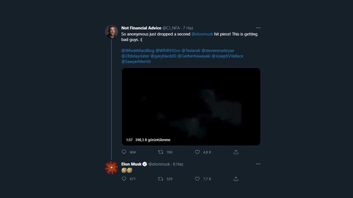 Elon Musk’tan, Anonymous’un Tehdit İçerikli Videosunu Dikkate Almadığını Gösteren ’Gülücüklü’ Emoji