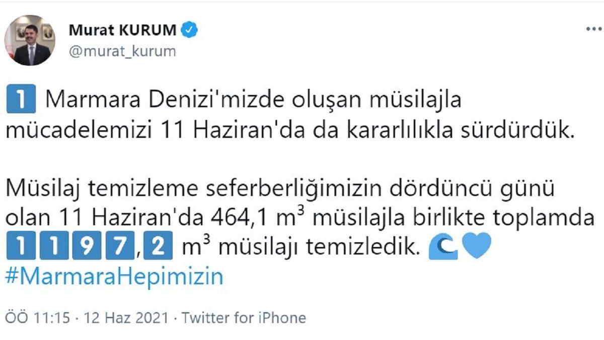 Çevre ve Şehircilik Bakanı, Toplamda Ne Kadar Müsilajın Temizlendiğini Açıkladı