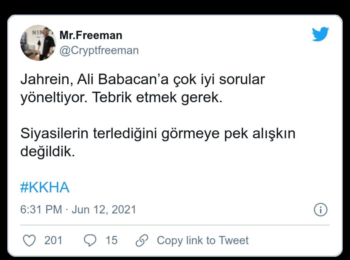 Ali Babacan’ın Jahrein’e Konuk Olduğu KKHA Programına Sosyal Medyadan Gelen Tepkiler