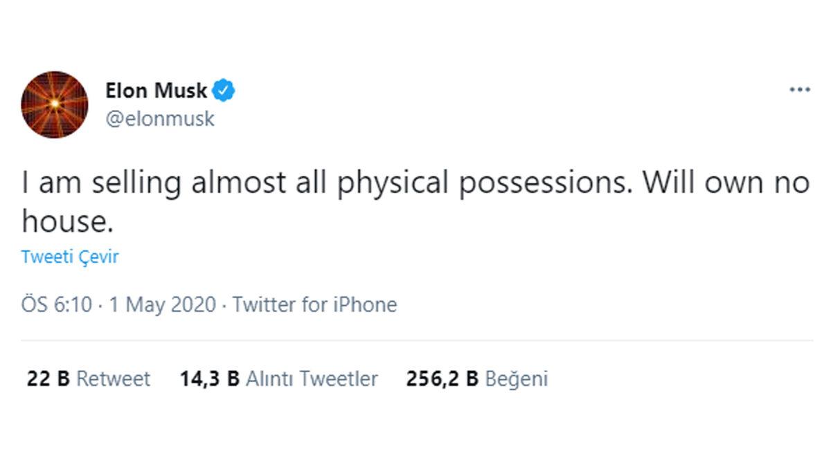 Özgürleşmek İçin Varlıklarından Kurtulan Elon Musk, Son Evini de Satacağını Duyurdu