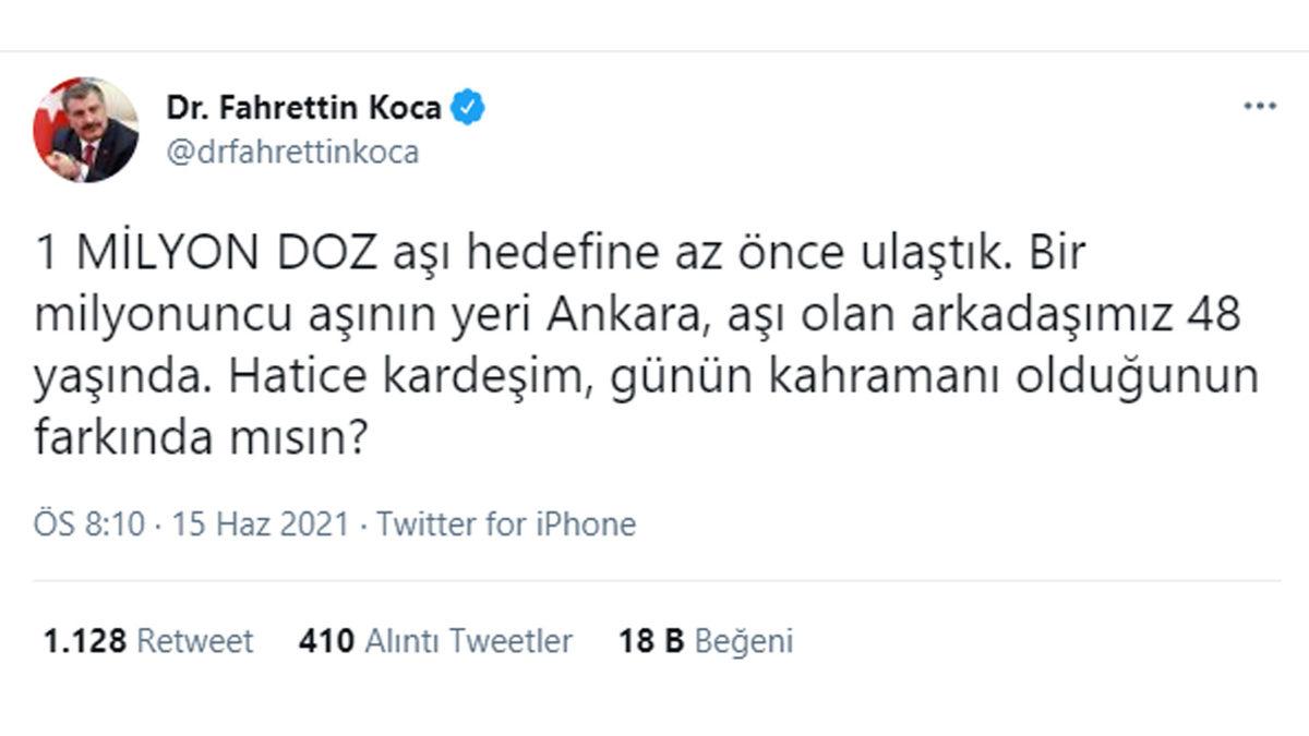 Dünkü Aşı Rekor Kırıldı: Bugün Uygulanan Doz Miktarı 1 Milyonu Buldu
