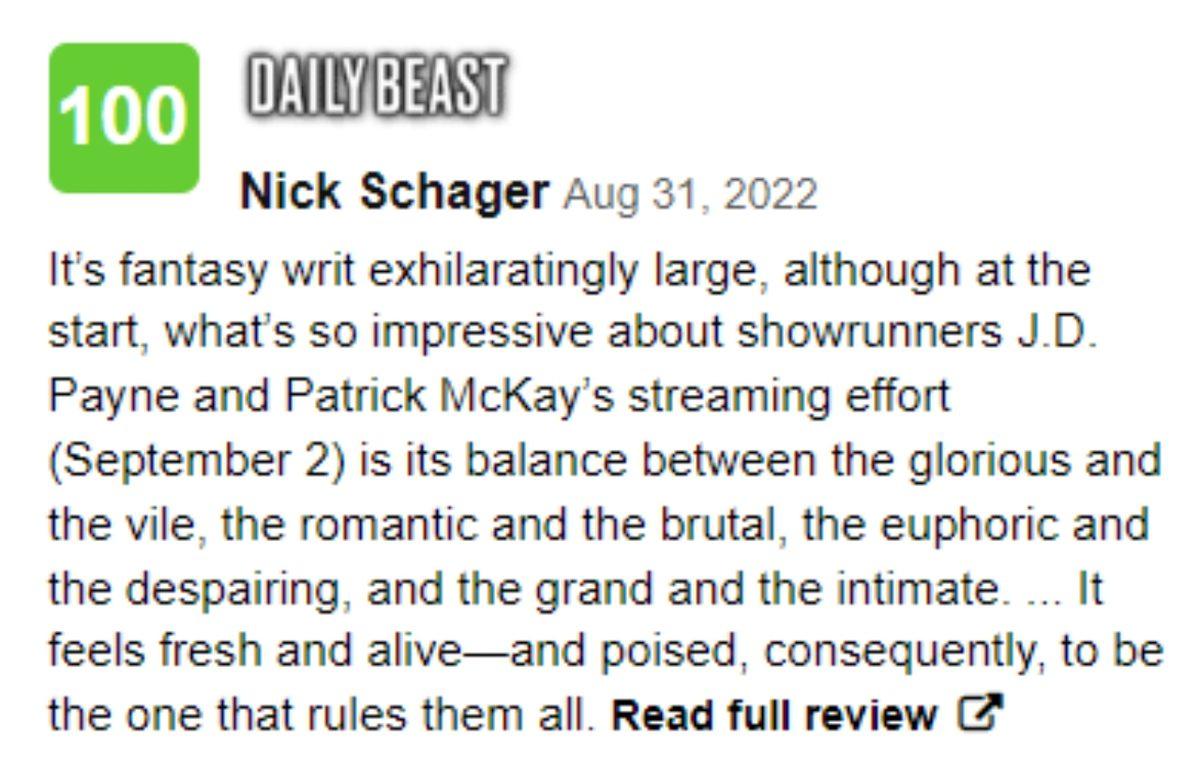 Yüzüklerin Efendisi Dizisi Rings of Power’a Eleştirmenlerden Tam Not: Rotten Tomatoes’taki En Yüksek Puanlardan Biri!