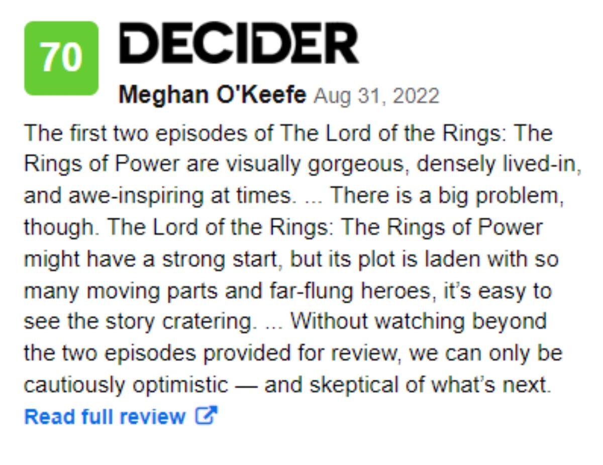 Yüzüklerin Efendisi Dizisi Rings of Power’a Eleştirmenlerden Tam Not: Rotten Tomatoes’taki En Yüksek Puanlardan Biri!