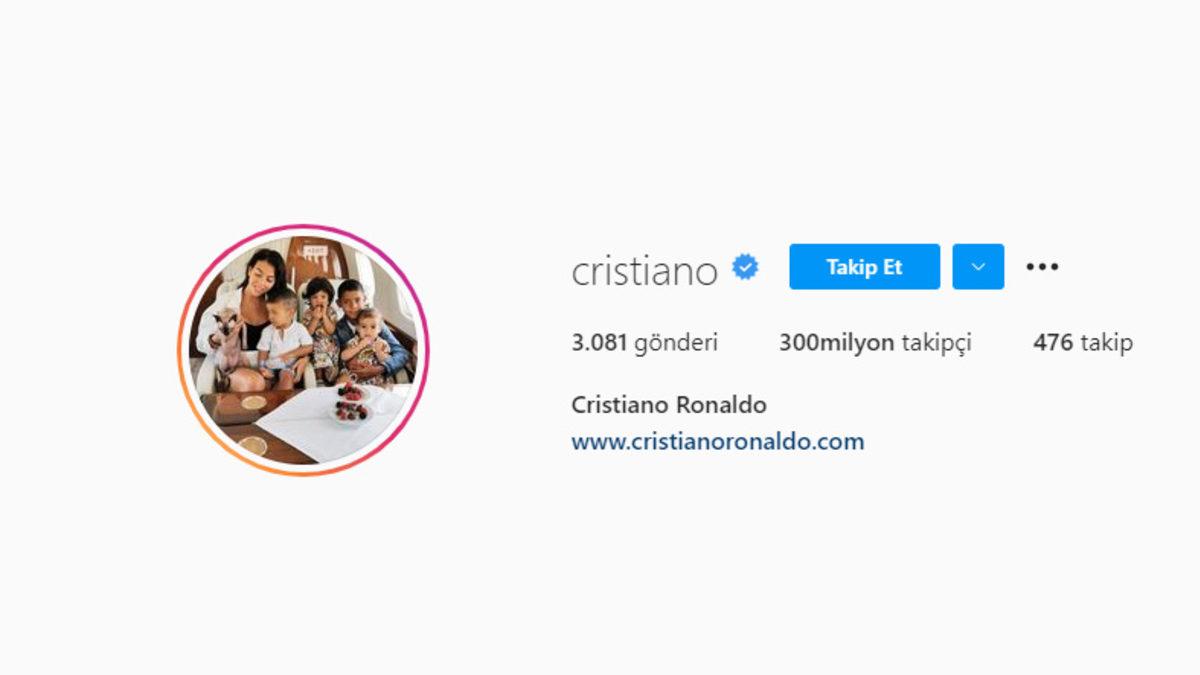 Tarihe Geçen Cristiano Ronaldo, Instagram’da 300 Milyon Takipçili İlk Kişi Oldu