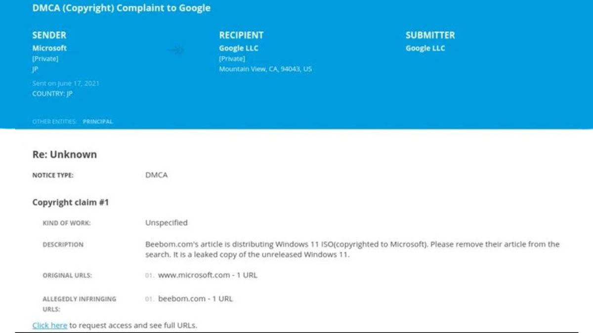 Microsoft, Windows 11 ISO’sunu Yayınlayan Sitelere Telif Uyarısı Atmaya Başladı