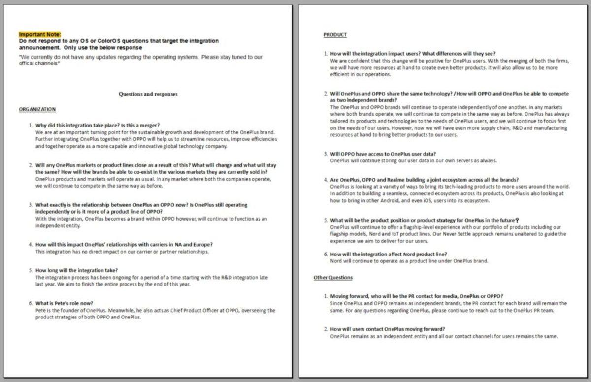 OnePlus, Çalışanlarına OPPO Hakkında Konuşmamalarını Söylemiş