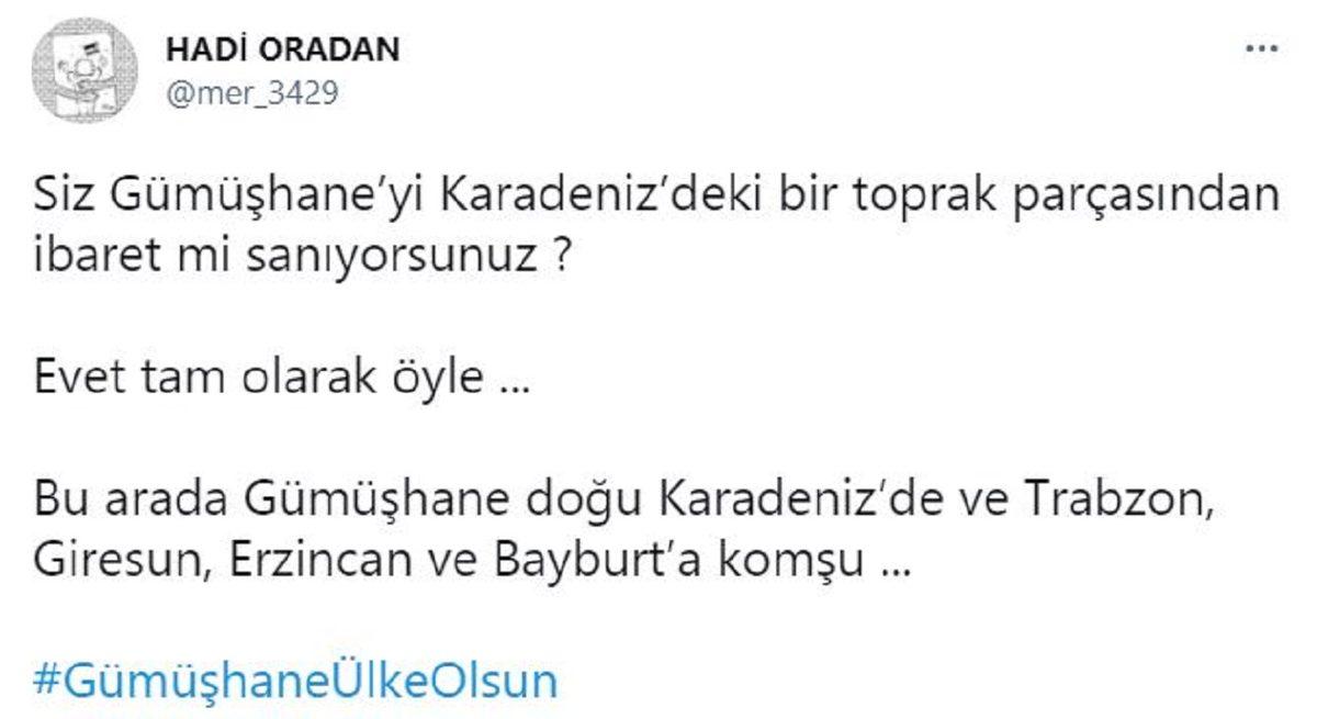 Geçen Hafta Başkent Adayıydı: Gümüşhane, Twitter’da Bu Kez de Ülke Adayı Oldu