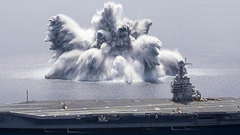 Bir Uçak Gemisinin 3,9 Büyüklüğünde Depreme Denk Gelen, 20 Ton Patlayıcı Kullanılan Şok Testi [Video]