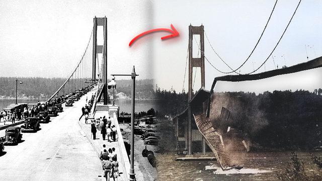 Dünyanın En Büyük Köprülerinden Tacoma Narrows Nasıl Oldu da Beşik Gibi Sallanarak Yıkıldı?