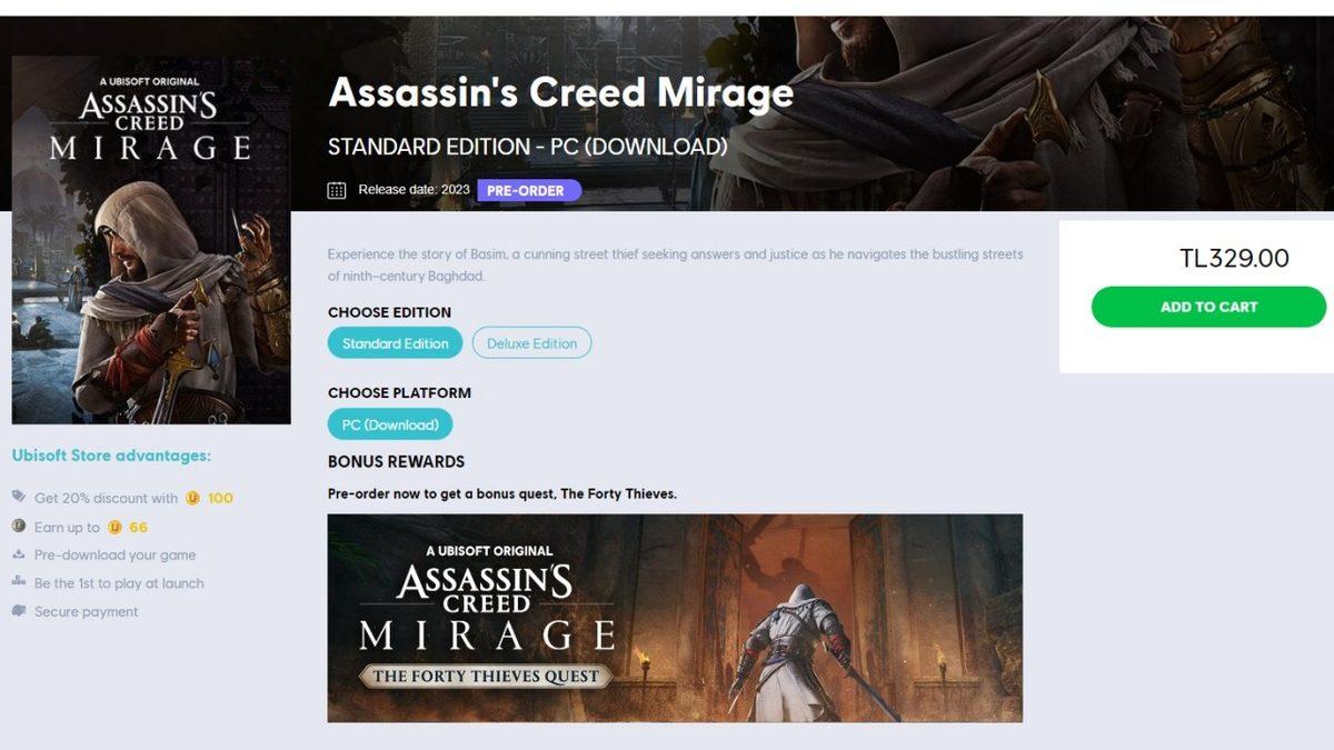 Assassin’s Creed Mirage Türkiye Fiyatı Açıklandı (Ubisoft Sağlam Kıyak Geçmiş!)