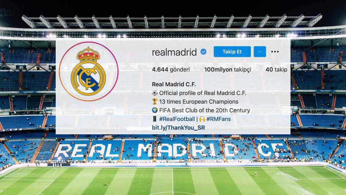 Real Madrid, Instagram’da 100 Milyon Takipçiye Ulaşan İlk Spor Kulübü Oldu