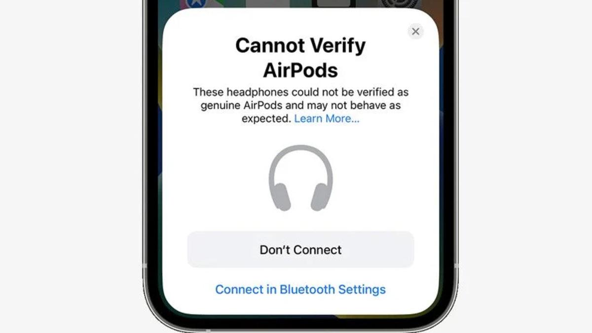 iOS 16, Sahte AirPods’ları Tespit Edip iPhone Sahiplerini Uyaracak