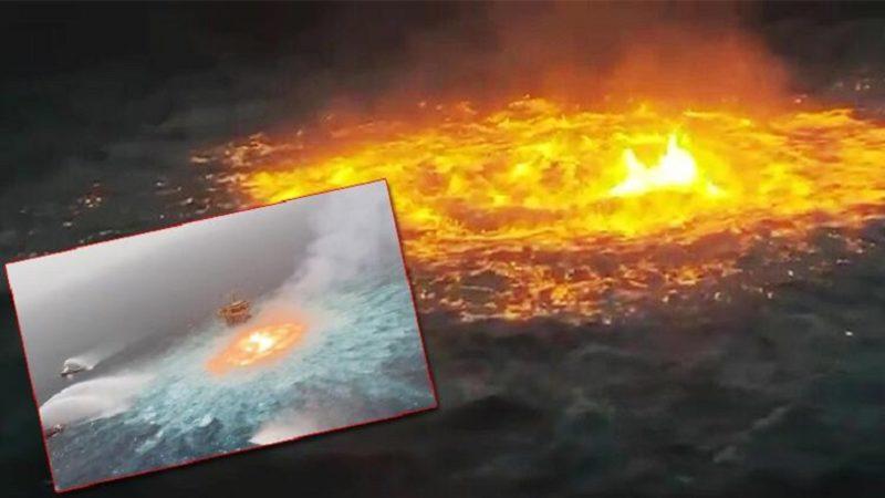 Meksika Körfezi’nde Petrol Boru Hattı Patladı: Okyanusun Ortasında Yangın Çıktı [Video]