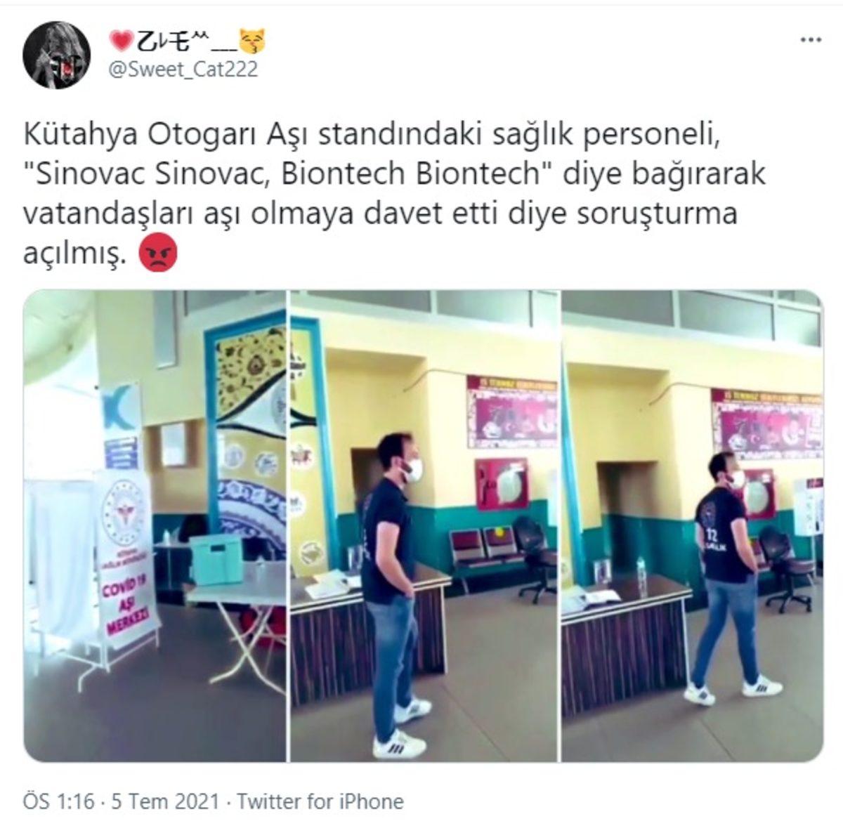 ’Sinovac Sinovac’ Diye Bağırarak Aşı Çağrısı Yapan Sağlık Görevlisine Soruşturma Açıldı