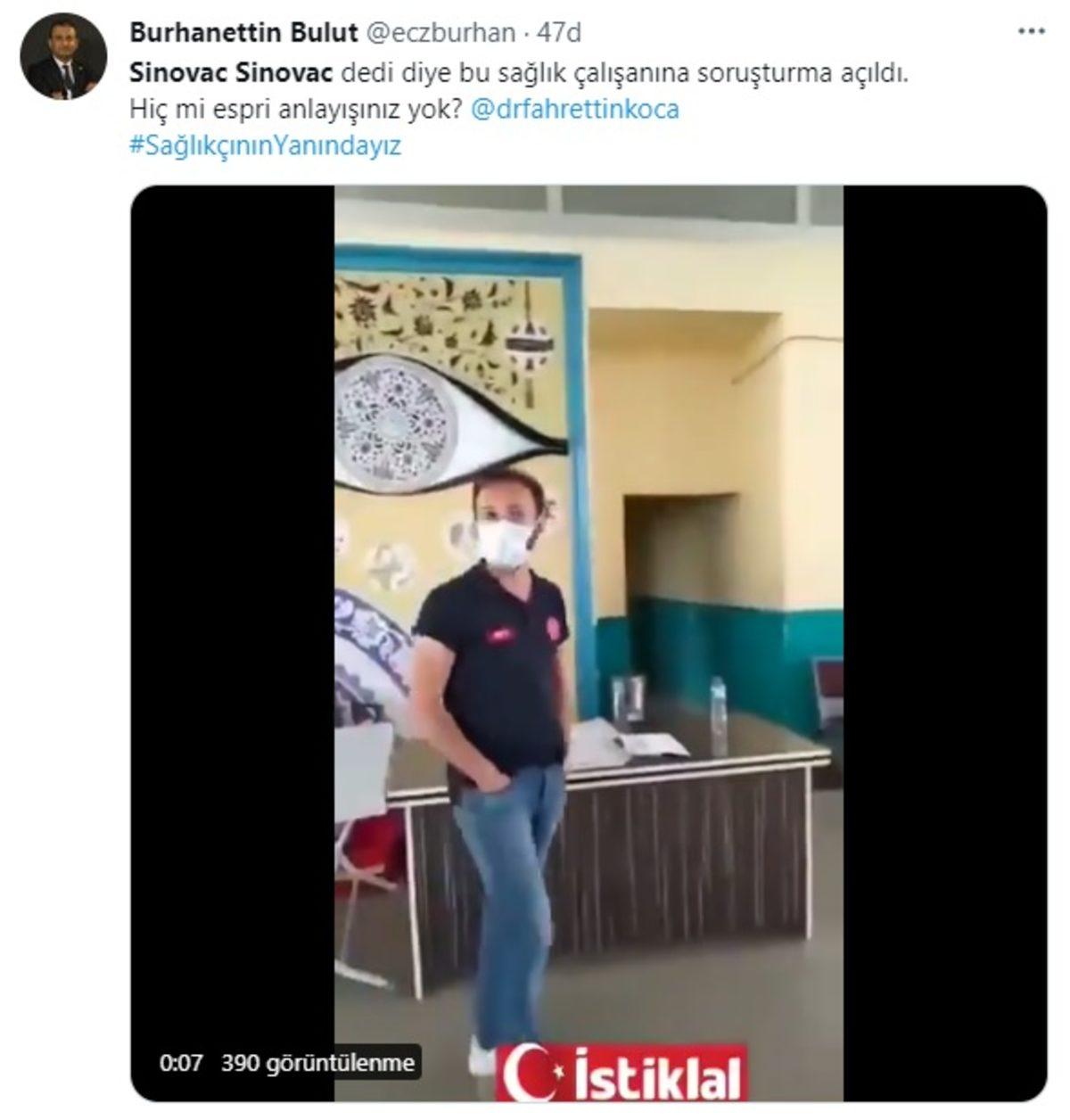 ’Sinovac Sinovac’ Diye Bağırarak Aşı Çağrısı Yapan Sağlık Görevlisine Soruşturma Açıldı