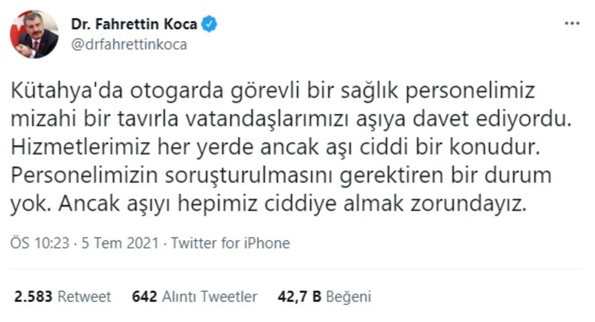 Sağlık Bakanı, ’Sinovac Sinovac’ Diye Bağıran Sağlık Çalışanının Arkasında Durdu: Soruşturma Olmayacak