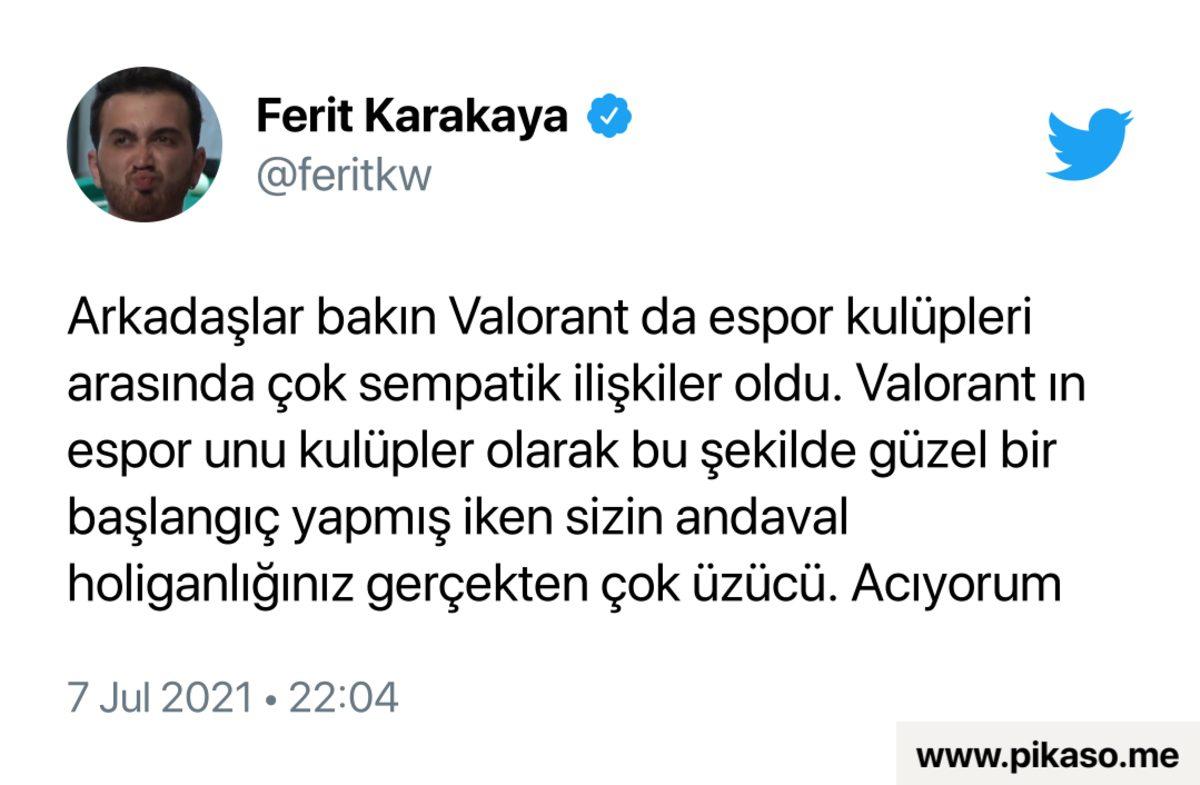 Ferit ’wtcN’ Karakaya’dan eSpor İsyanı: Andaval Holiganlığınız Çok Üzücü, Acıyorum