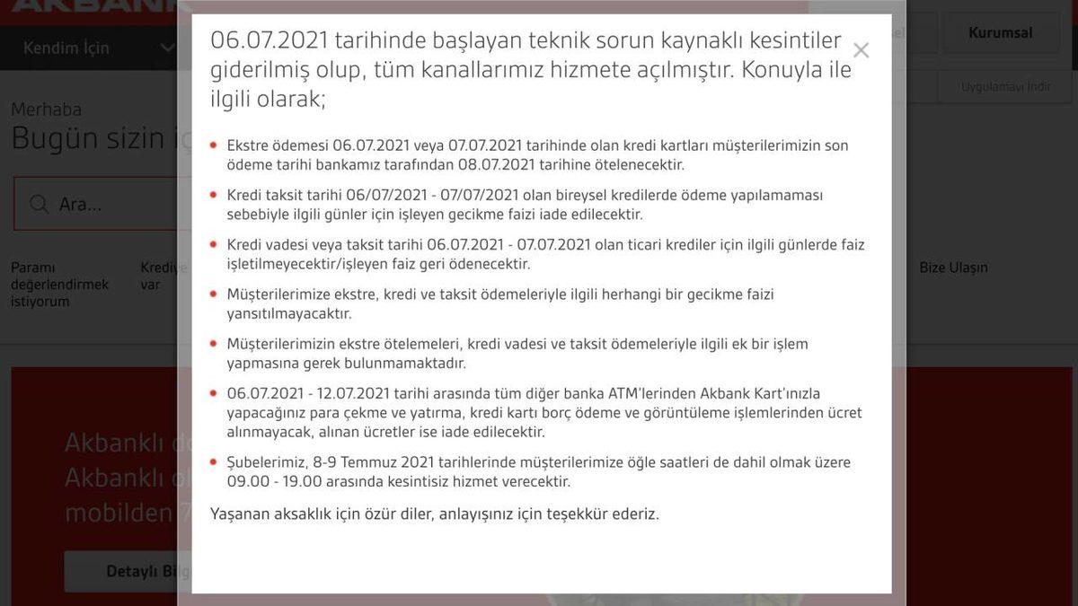 Kriz Sona Erdi: Akbank, 43 Saatlik Kesintinin Ardından Tüm Kanallarının Yeniden Hizmete Başladığını Duyurdu
