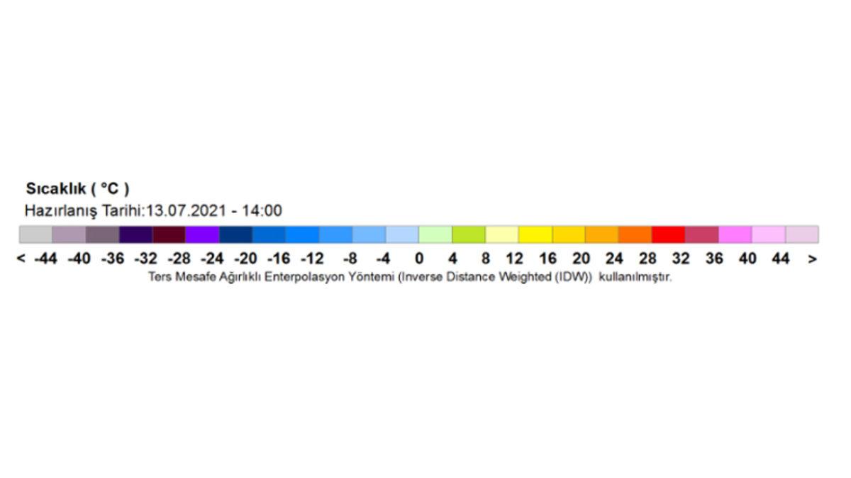 Yanıyoruz: Meteoroloji, 44 Derecelerin Üstünü Gösteren Hava Sıcaklığı Haritasını Yayınladı
